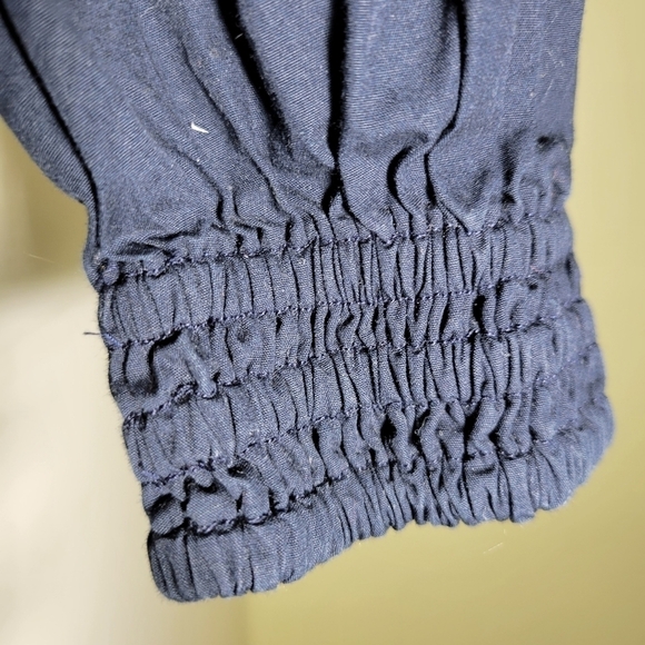 ❤️ 3 for $35 FREE People one Shoulder crop ruffle blouse top shirt blue small - Picture 5 of 7